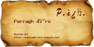Parragh Örs névjegykártya